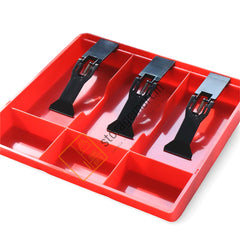 StorageMart ABS Plastic Cash Drawer 3 Bills 3 Coins ABS Cashier Storage Box For Super Markets | Metal Clip | 9.6 X 9.6 X 1.4 Inch, Red