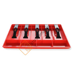 StorageMart ABS Plastic Cash Drawer, 5 Cash and 4 Coin Organizer for Supermarket, Plastic,40 x 3.5 x 24.5 cm, (Red)