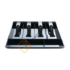 StorageMart ABS Plastic Cash Drawer, 4 Cash and 3 Coin Organizer for Supermarket, 32.2 X 3.5 X 24.5 CM, Black