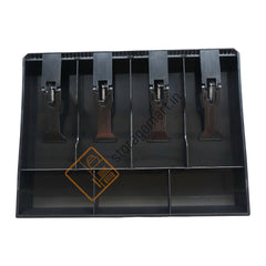 StorageMart ABS Plastic Cash Drawer, 4 Cash and 3 Coin Organizer for Supermarket, 32.2 X 3.5 X 24.5 CM, Black