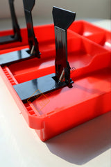 StorageMart ABS Plastic Cash Drawer 3 Bills 3 Coins ABS Cashier Storage Box For Super Markets, 9.6 X 9.6 X 1.4 Inch, Plastic,Red