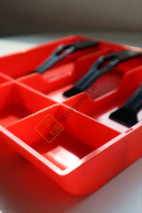 StorageMart ABS Plastic Cash Drawer 3 Bills 3 Coins ABS Cashier Storage Box For Super Markets, 9.6 X 9.6 X 1.4 Inch, Plastic,Red