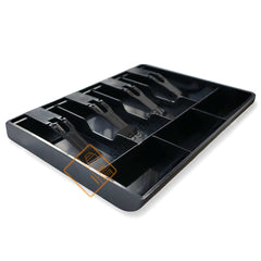 StorageMart ABS Plastic Cash Drawer, 4 Cash and 3 Coin Organizer for Supermarket, 32.2 X 3.5 X 24.5 CM, Black