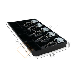 StorageMart ABS Cash Drawer, 5 Cash and 4 Coin Compartment, Cashier Storage Safe Box | 40.4 X 24 X 3.5 cm | Black