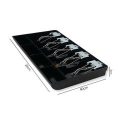 StorageMart ABS Cash Drawer, 5 Cash and 4 Coin Compartment, Cashier Storage Safe Box | 40.4 X 24 X 3.5 cm | Black