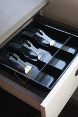 StorageMart ABS Plastic Cash Drawer 3 Bills 3 Coins ABS Cashier Storage Box For Super Markets, 9.6 X 9.6 X 1.4 Inch,Black