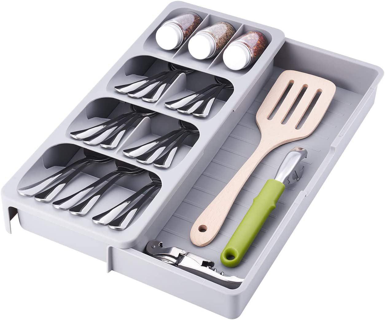 Large Spoon Storage Containers StorageMart Kitchen Storage tray for spoons, forks and utensils. Expan